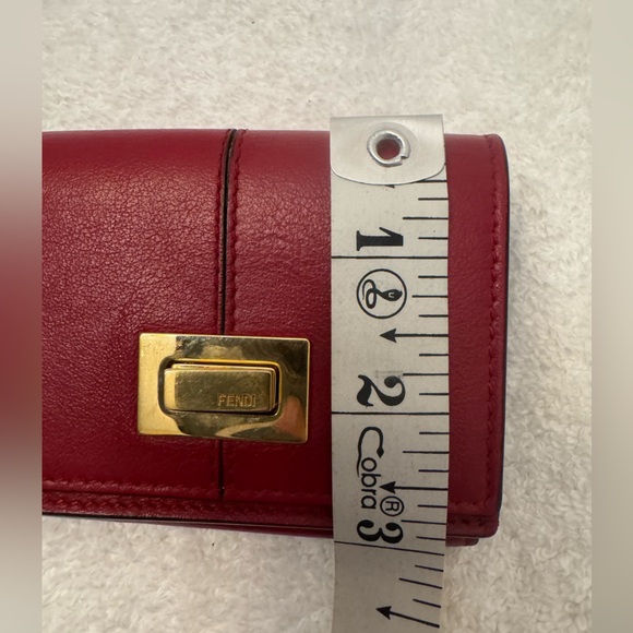 Fendi Peekaboo red leather trifold wallet.. - Picture 15 of 16